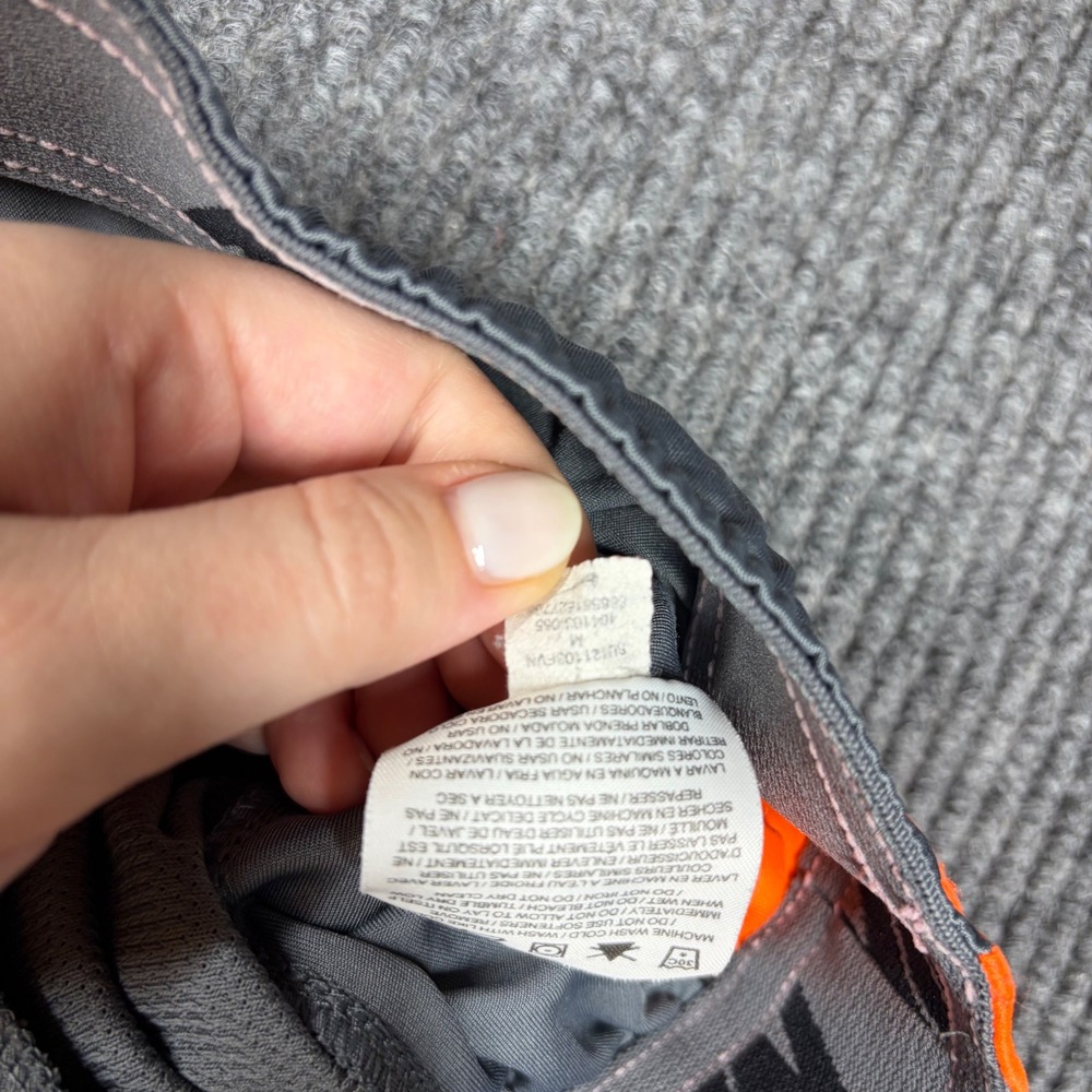Nike Shorts Men's M Dri-Fit Gray Orange Athletic Basketball 404103-055 - Picture 3 of 10
